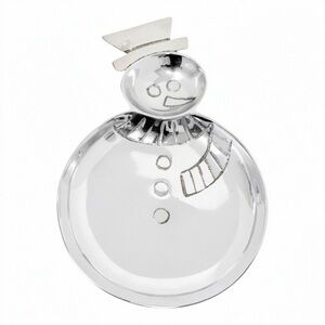 Snowman with Top Hat Pewter Decorative Candy/Cookie Plate EUC